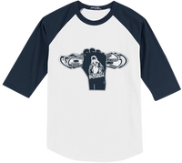 Almighty Power "Fist" White/Navy Sport-Tek Shirt