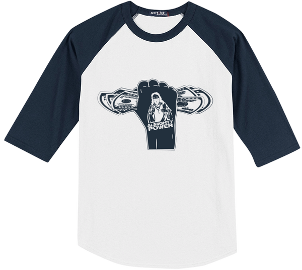 Almighty Power "Fist" White/Navy Sport-Tek Shirt